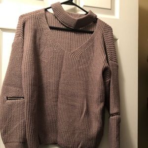 Mauve cut out sweater